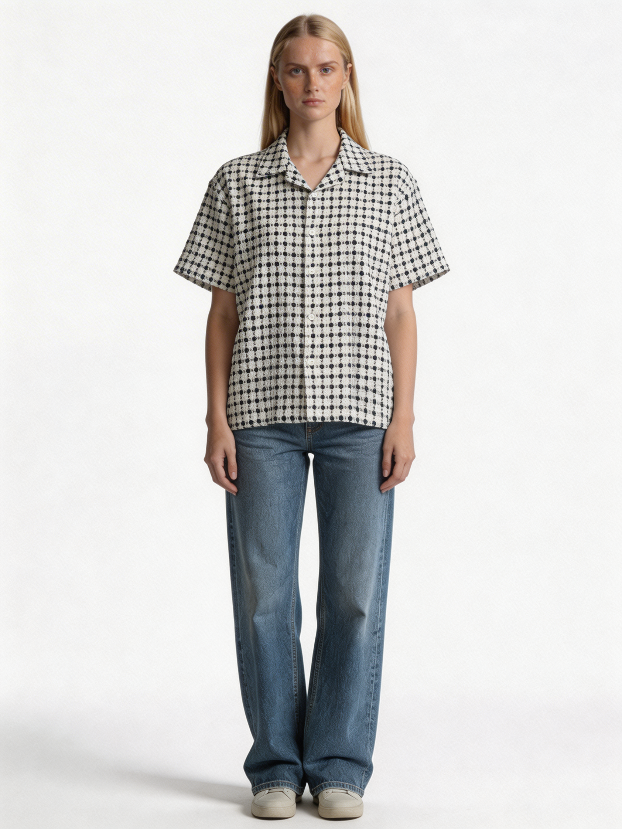 Boxy Geometric Jacquard Bowling Shirt - 1932