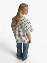 Boxy Geometric Jacquard Bowling Shirt - 1932
