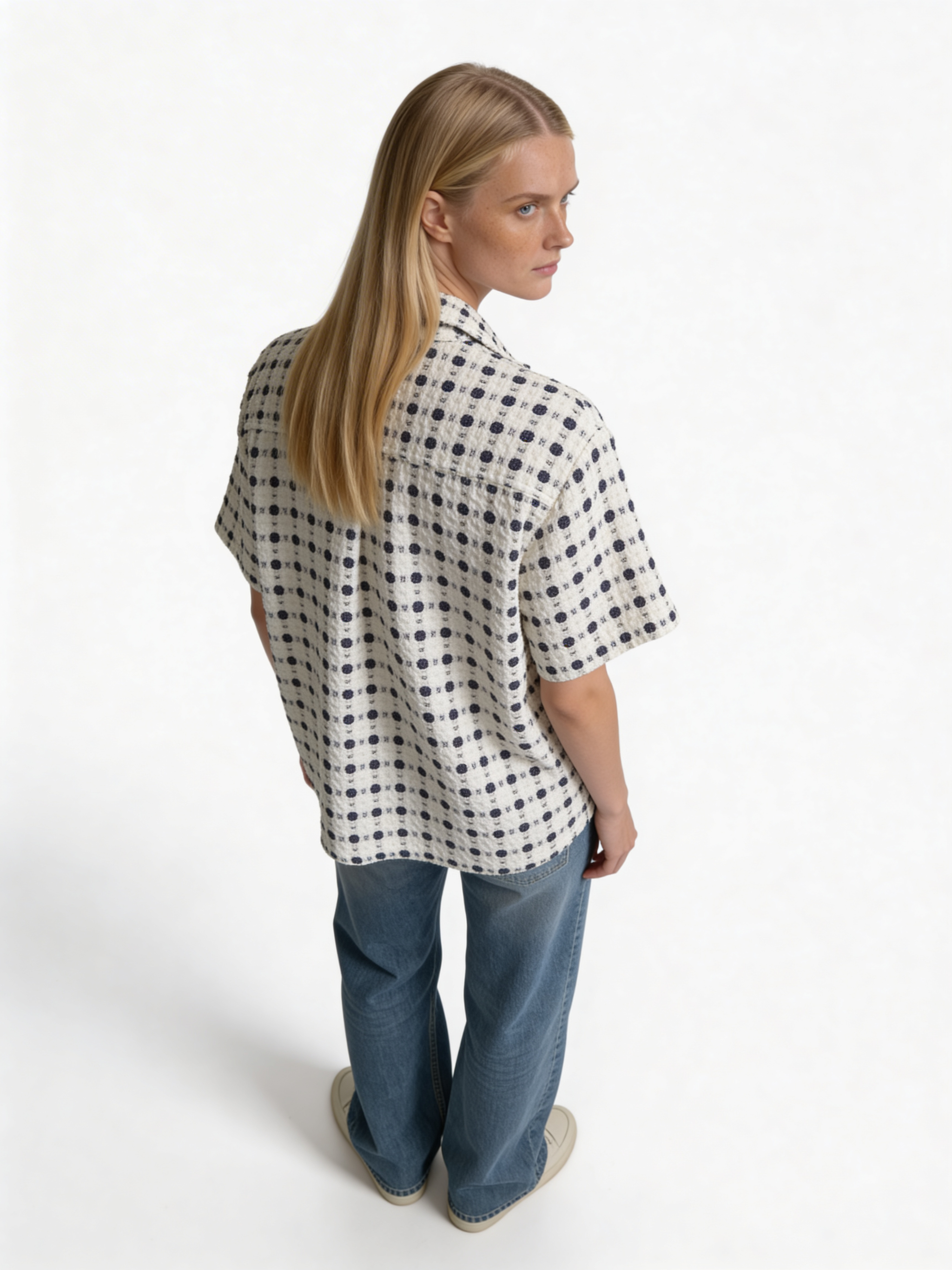 Boxy Geometric Jacquard Bowling Shirt - 1932