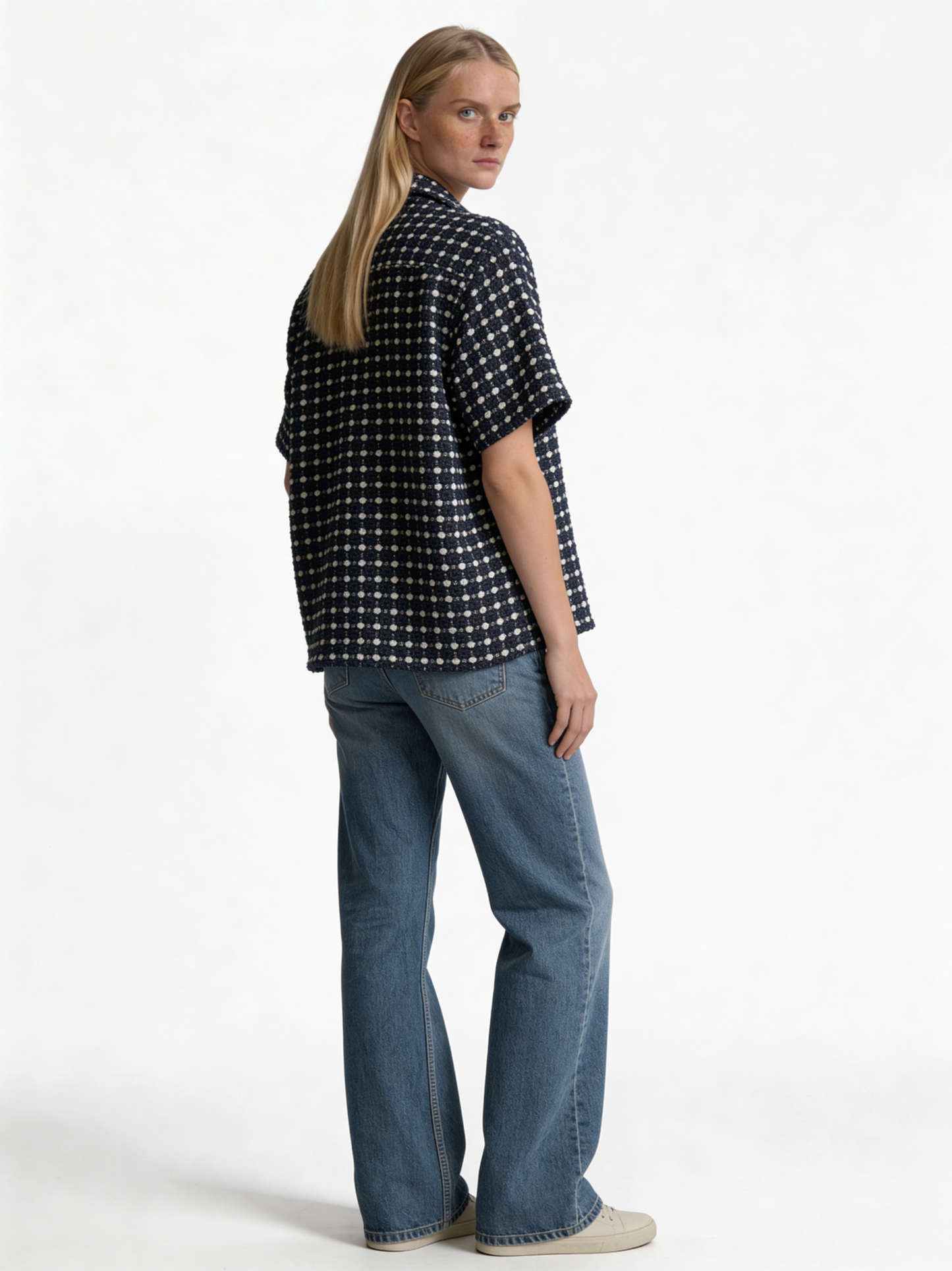 Boxy Geometric Jacquard Bowling Shirt - 1932