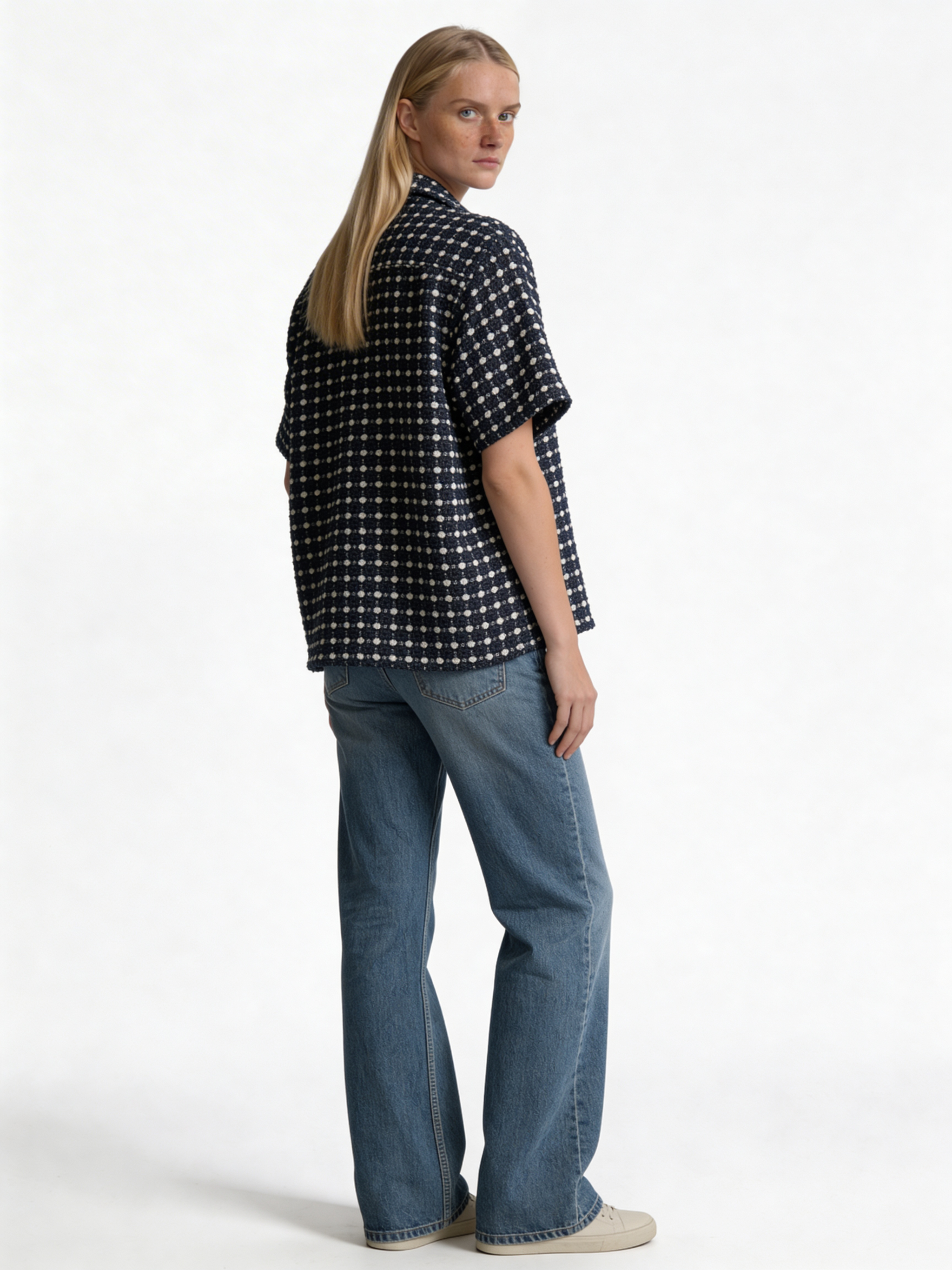 Boxy Geometric Jacquard Bowling Shirt - 1932