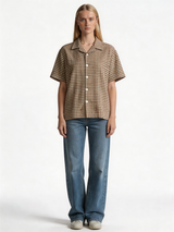 Boxy Checkerboard Jacquard Bowling Shirt - 1932