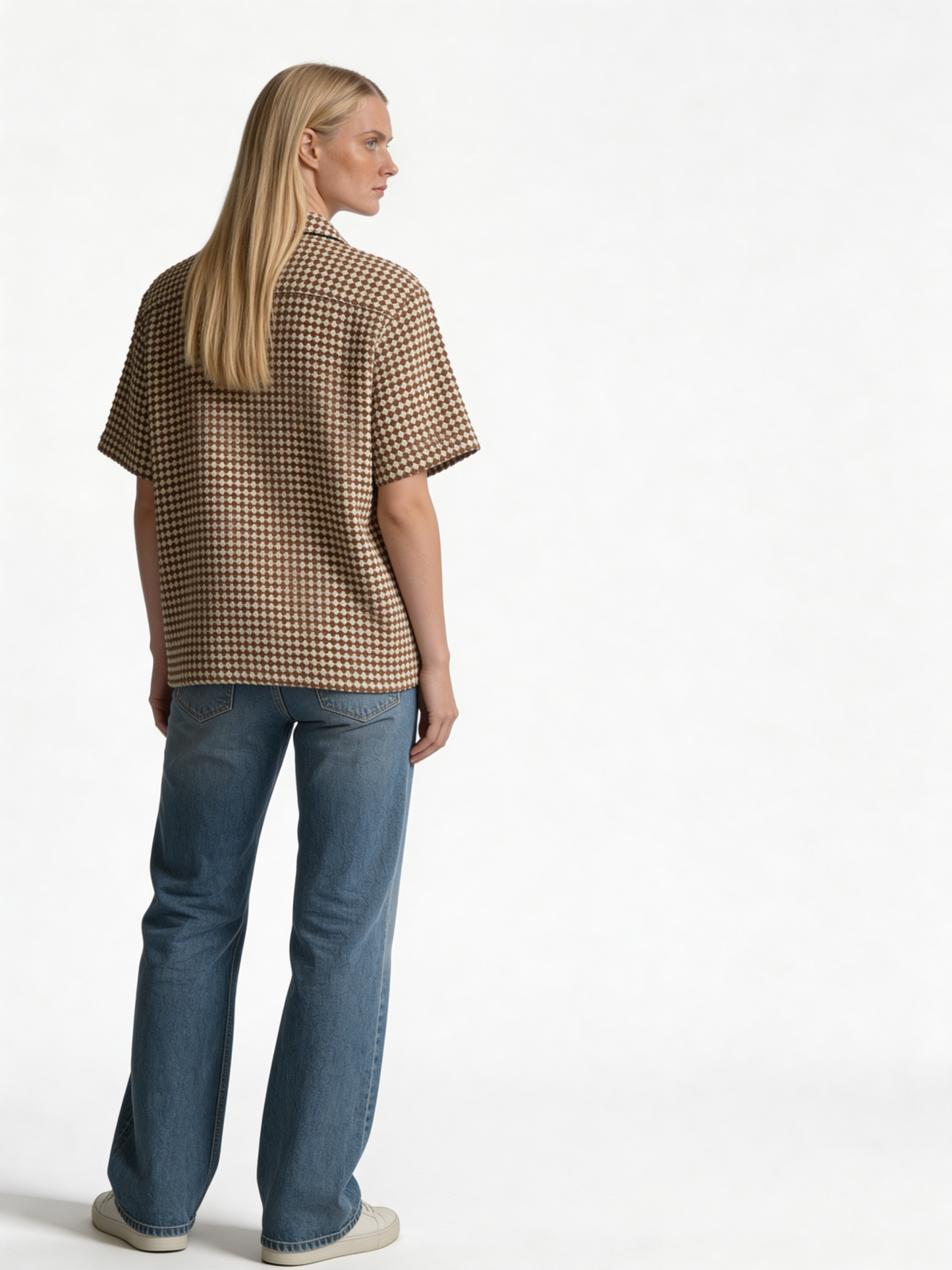Boxy Checkerboard Jacquard Bowling Shirt - 1932