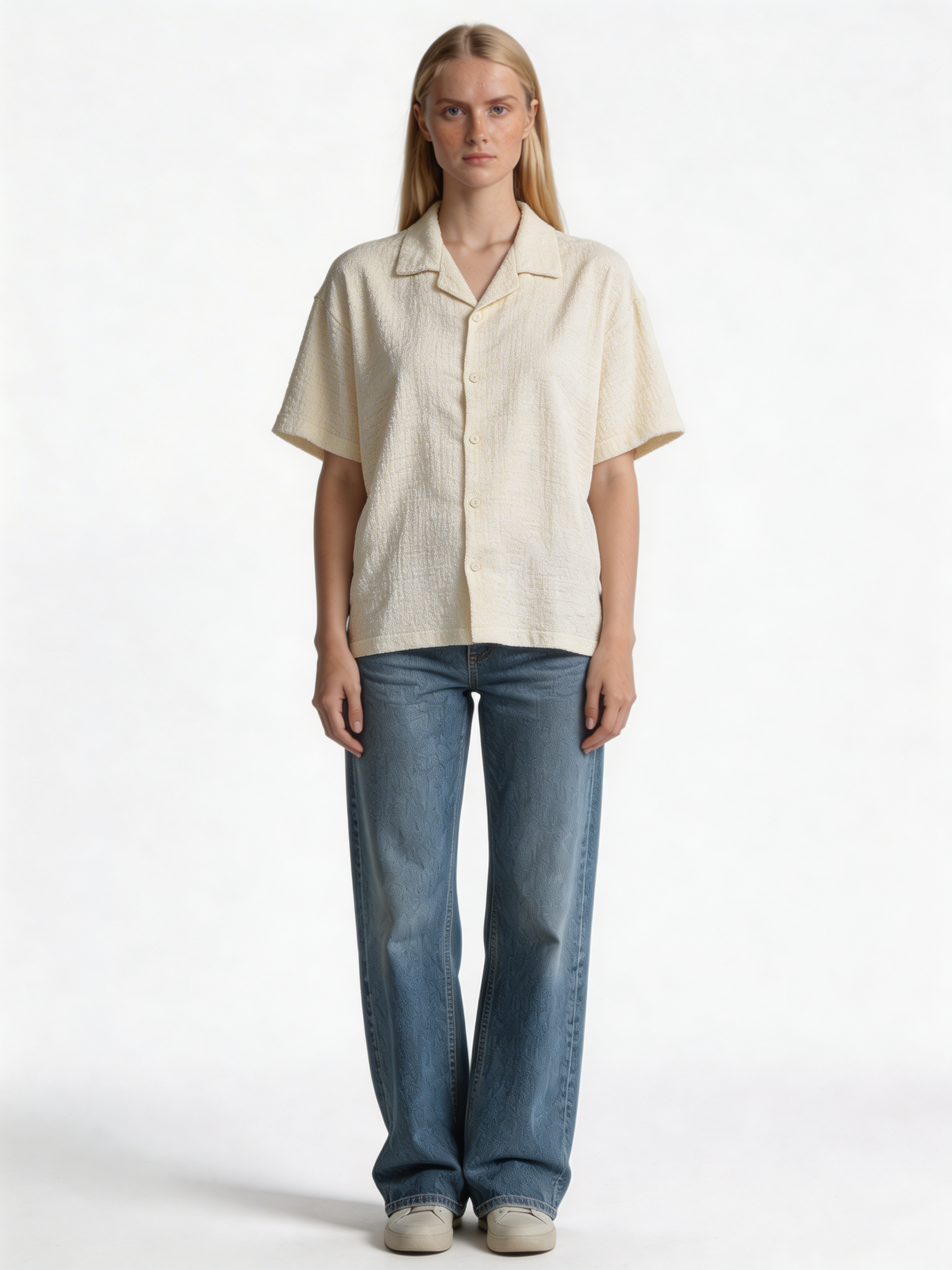 Boxy Textured Seersucker Bowling Shirt - 1932