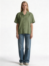 Boxy Textured Seersucker Bowling Shirt - 1932