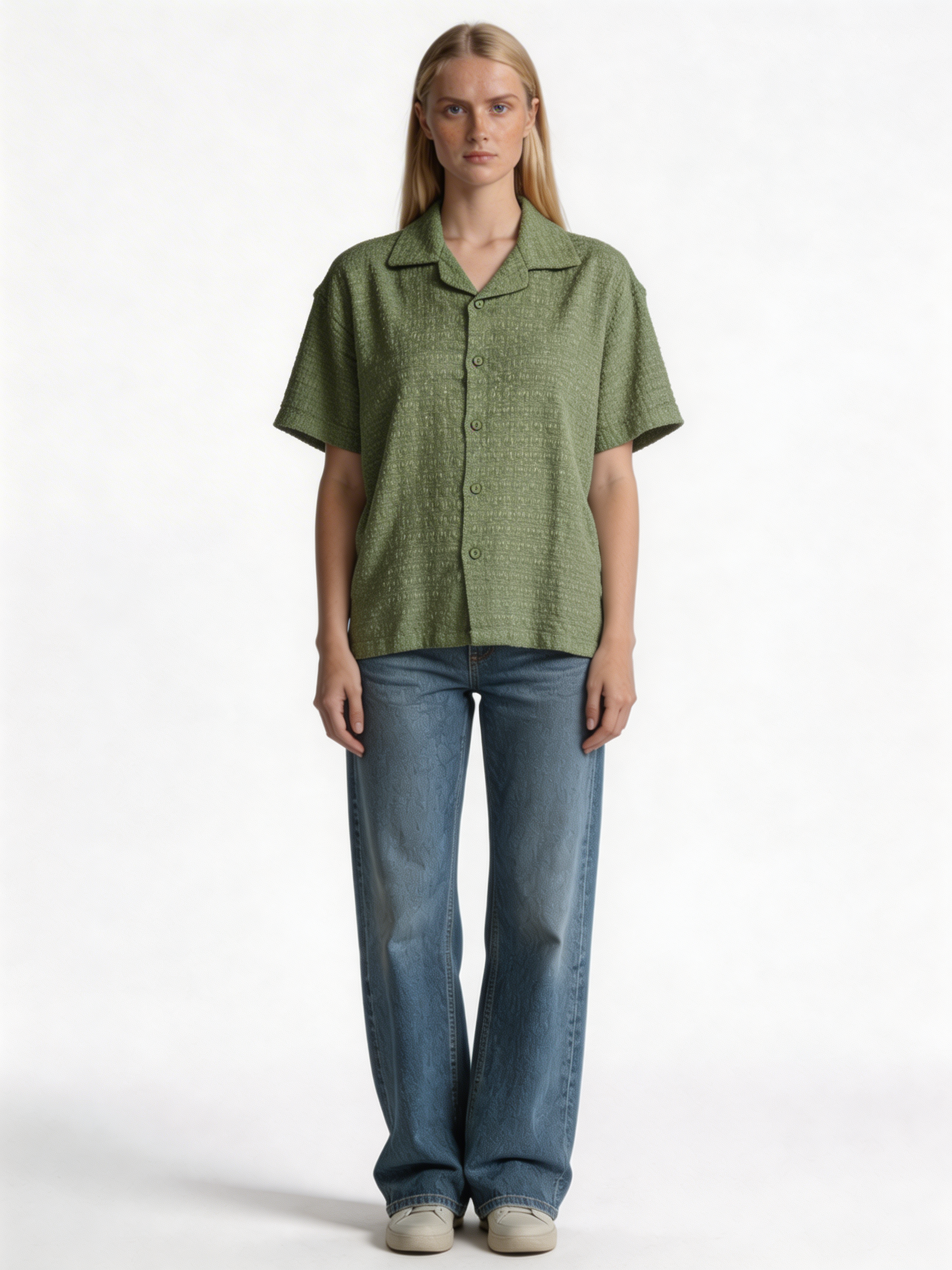 Boxy Textured Seersucker Bowling Shirt - 1932