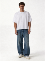 Relaxed Wide-Leg Vintage Wash Denim - jeanetics