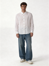 Relaxed-Fit Lightweight Linen Long Sleeve Shirt - lusso