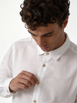 Relaxed-Fit Lightweight Linen Long Sleeve Shirt - lusso