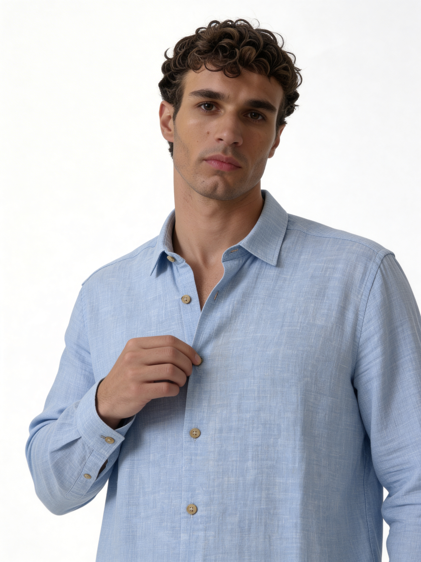 Relaxed-Fit Lightweight Linen Long Sleeve Shirt - lusso