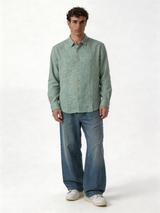 Relaxed-Fit Slubbed Linen Long Sleeve Shirt - lusso