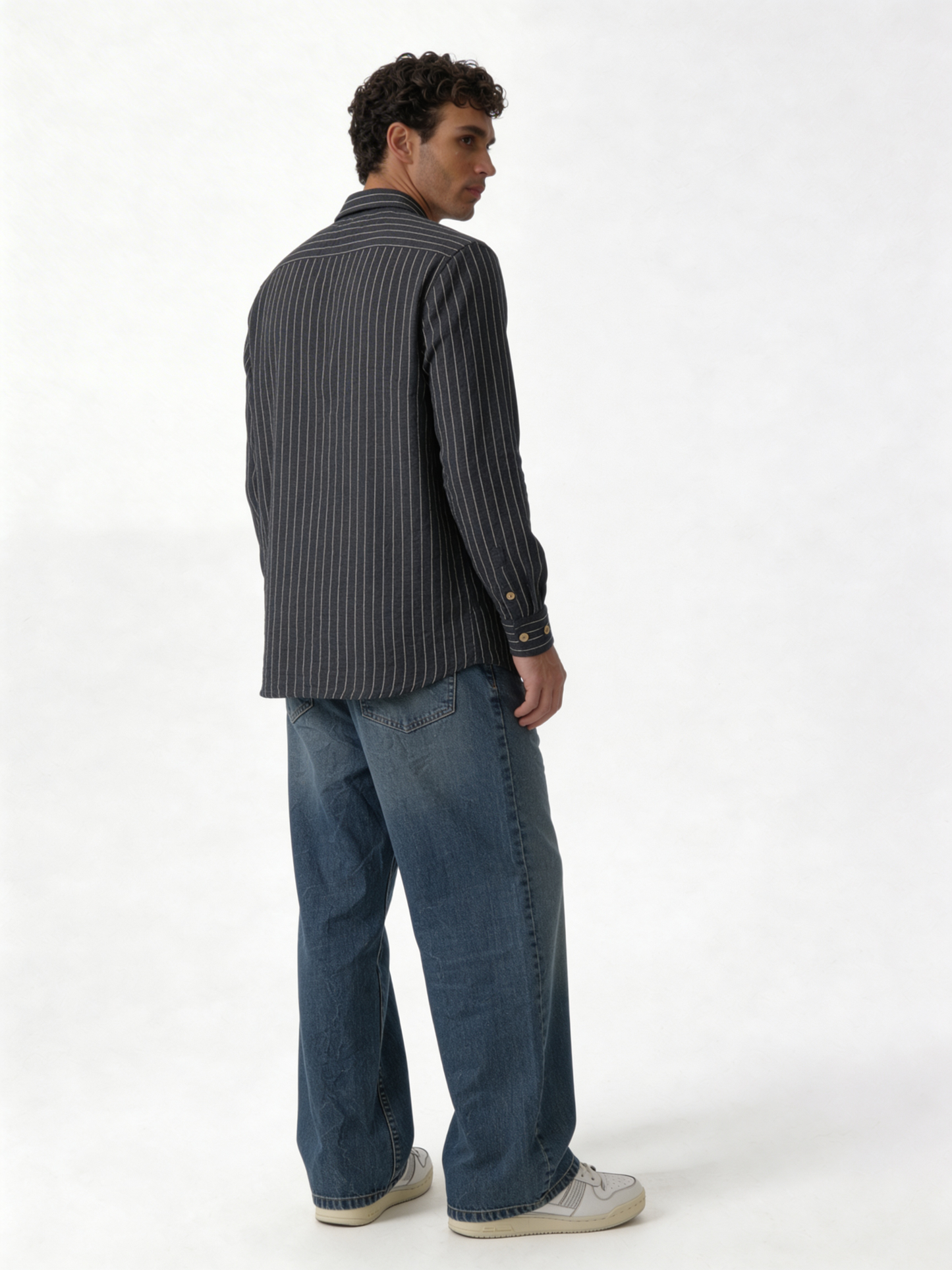 Relaxed-Fit Pinstripe Linen-Cotton Long Sleeve Shirt - lusso