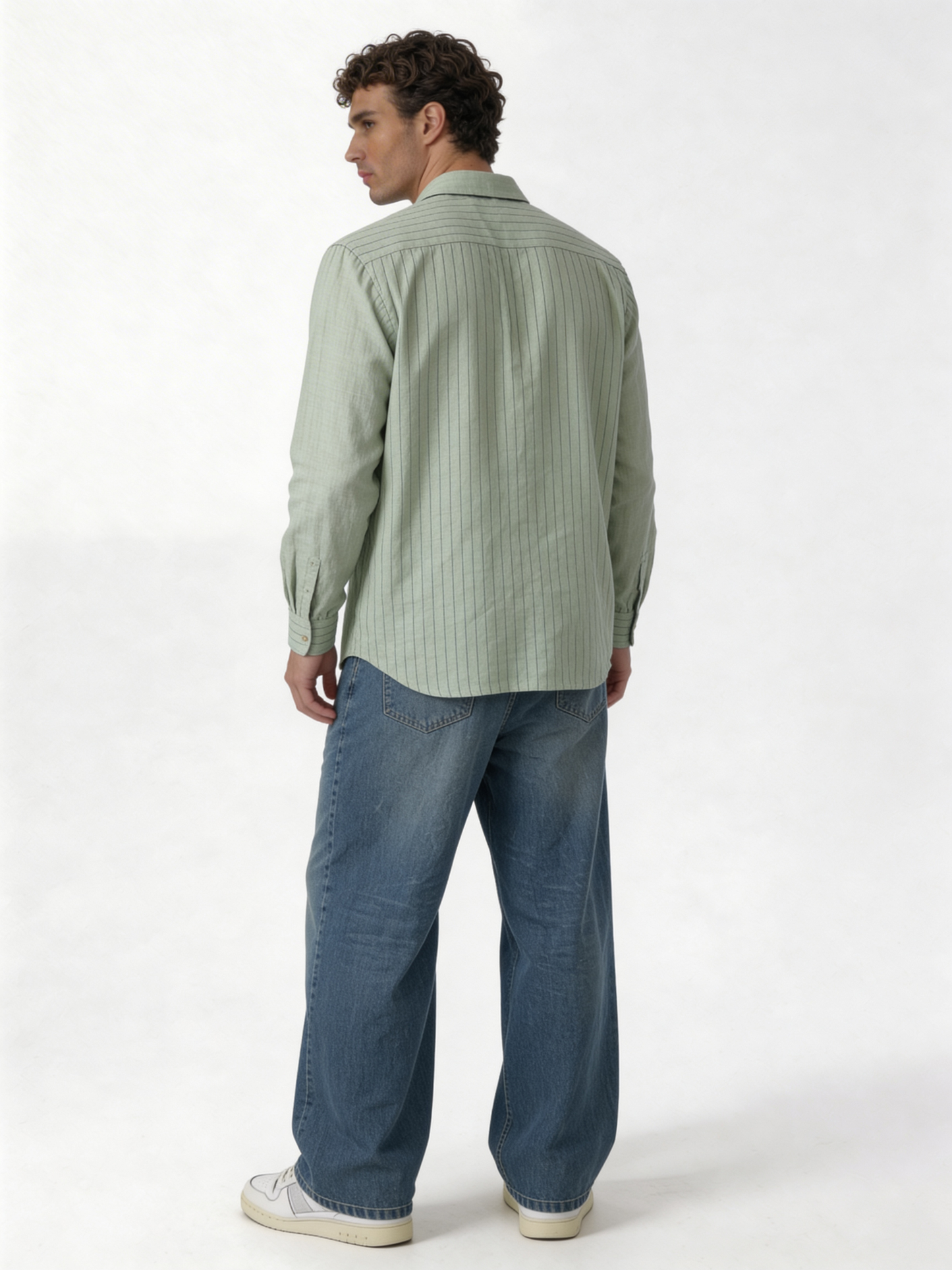 Relaxed-Fit Pinstripe Linen-Cotton Long Sleeve Shirt - lusso
