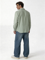 Relaxed-Fit Pinstripe Linen-Cotton Long Sleeve Shirt - lusso