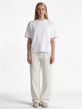 Relaxed Wide-Leg Waffle Knit Sweatpants - unbranded