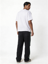 Relaxed Wide-Leg Side-Stripe Cotton Blend Sweatpants - unbranded