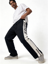 Relaxed Wide-Leg Zipped Side-Panel Sweatpants - unbranded