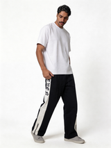 Relaxed Wide-Leg Zipped Side-Panel Sweatpants - unbranded