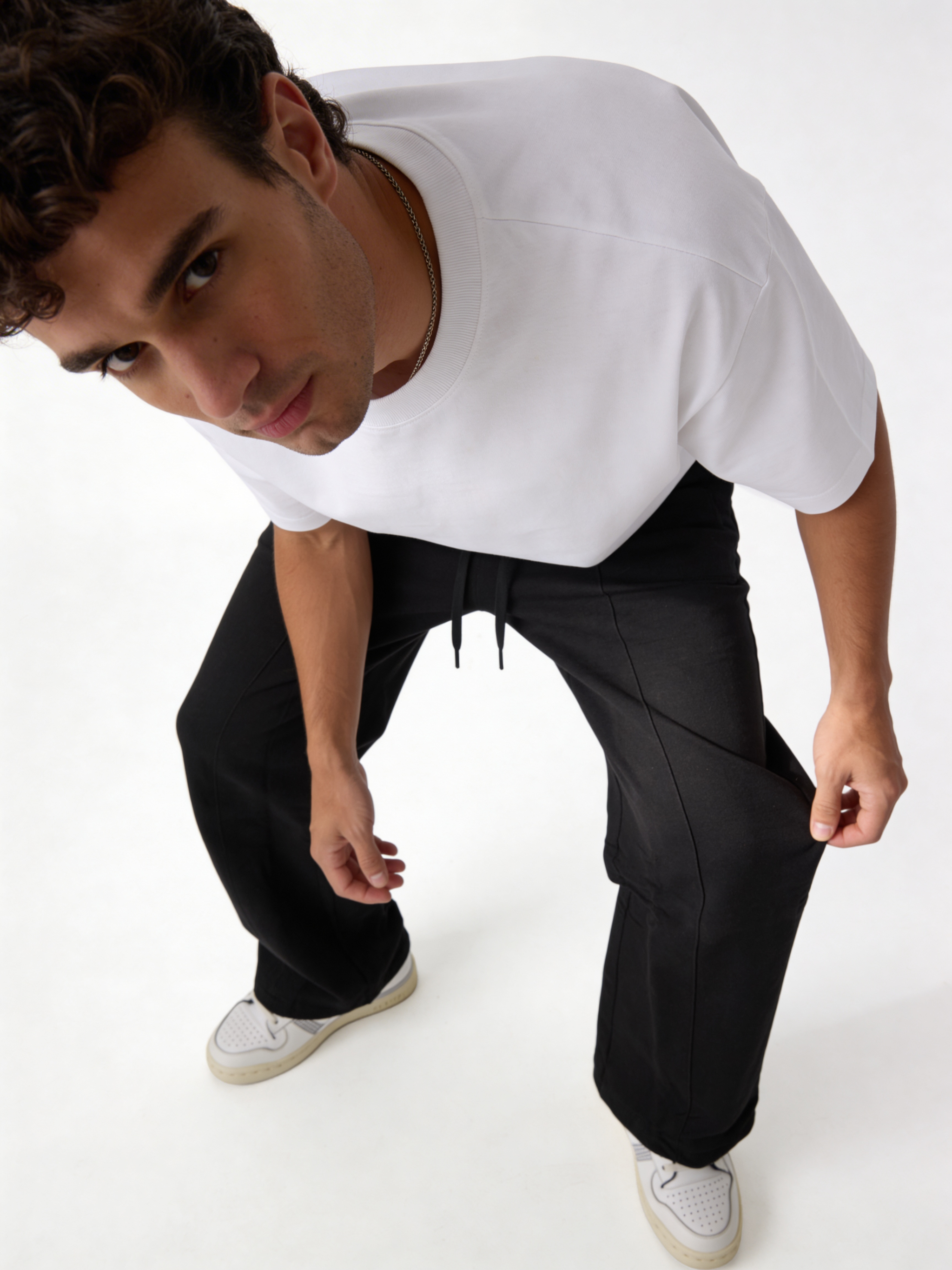 Relaxed Wide-Leg Cotton Blend Sweatpants - unbranded