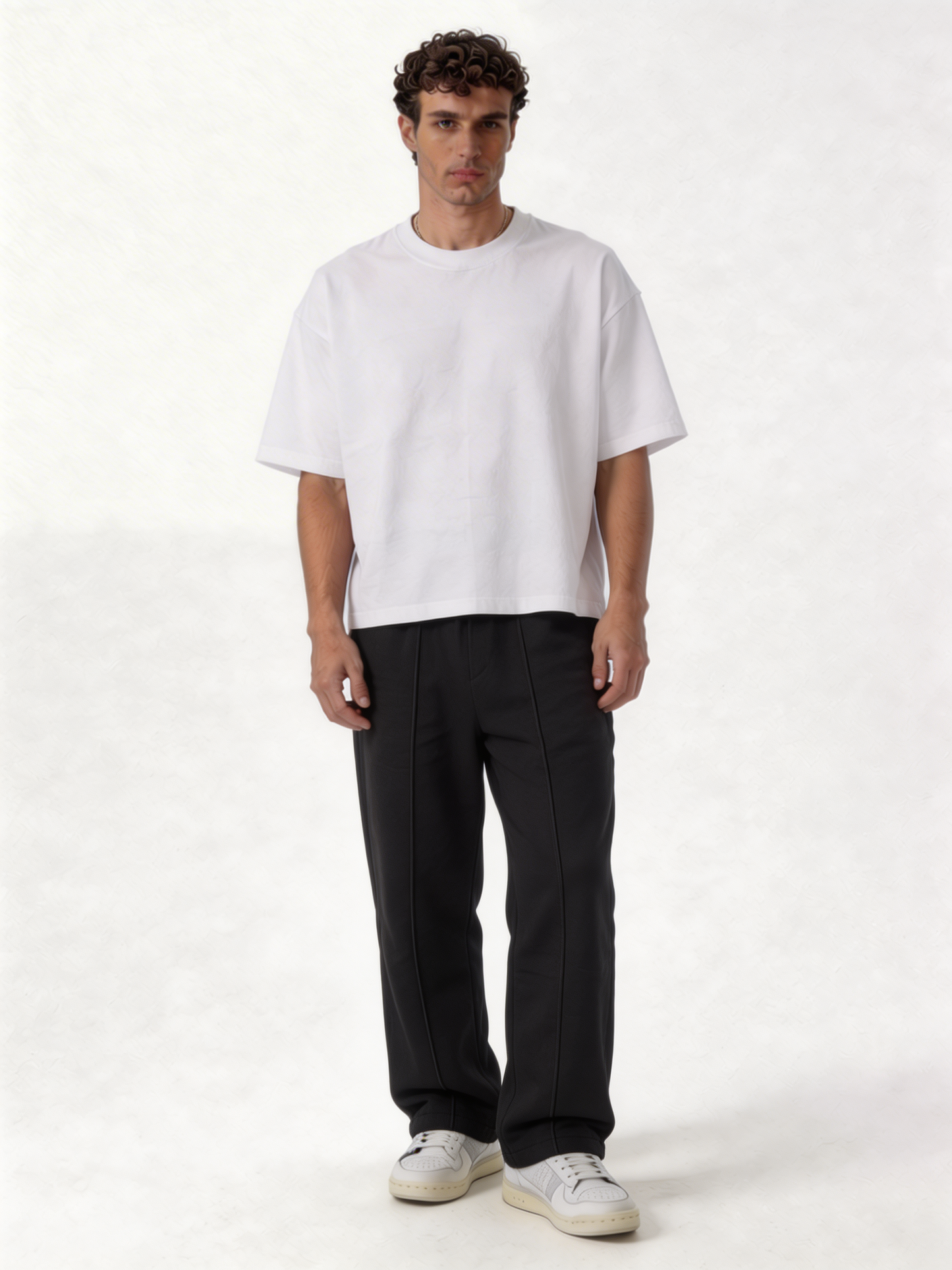 Relaxed Wide-Leg Cotton Blend Sweatpants - unbranded
