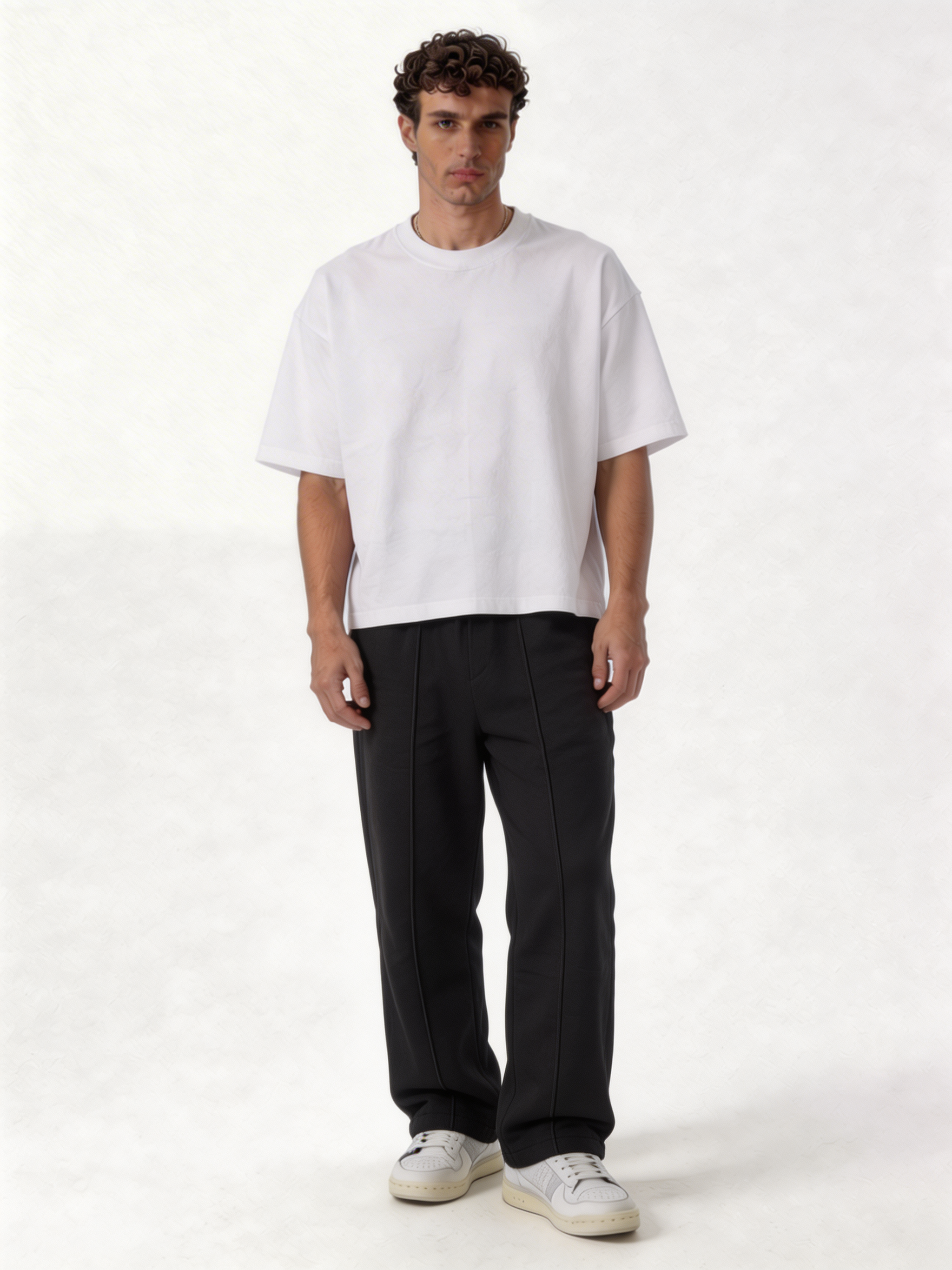 Relaxed Wide-Leg Cotton Blend Sweatpants - unbranded