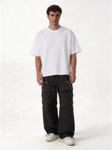 Relaxed Wide-Leg Technical Nylon Cargo Pants - unbranded