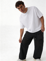 Relaxed Wide-Leg Technical Nylon Cargo Pants - unbranded