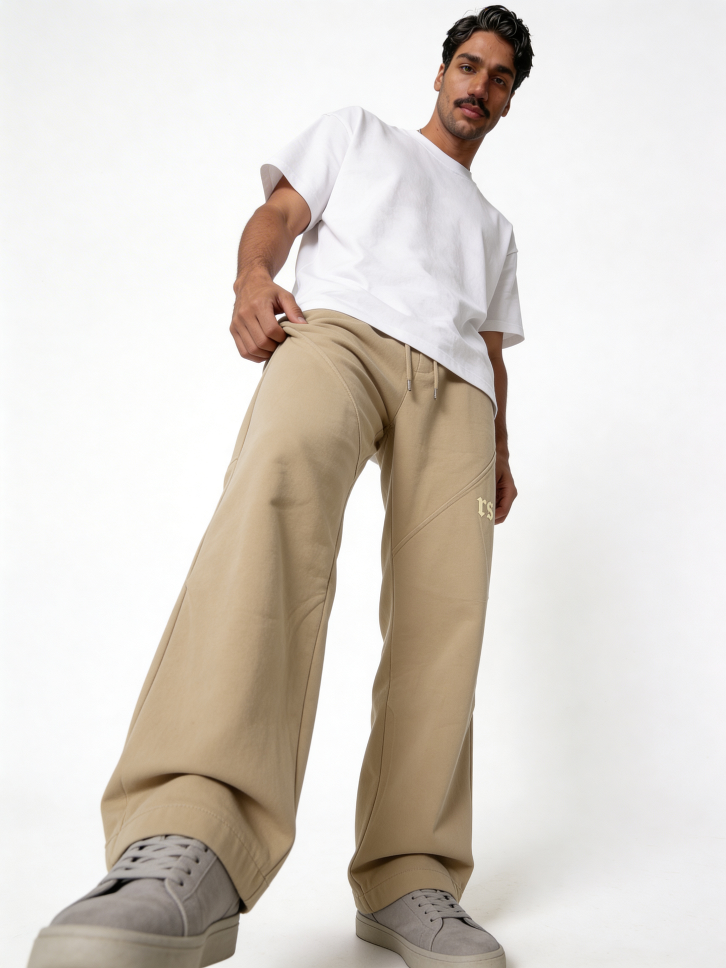 Relaxed Wide-Leg Panelled Cotton Blend Sweatpants - unbranded