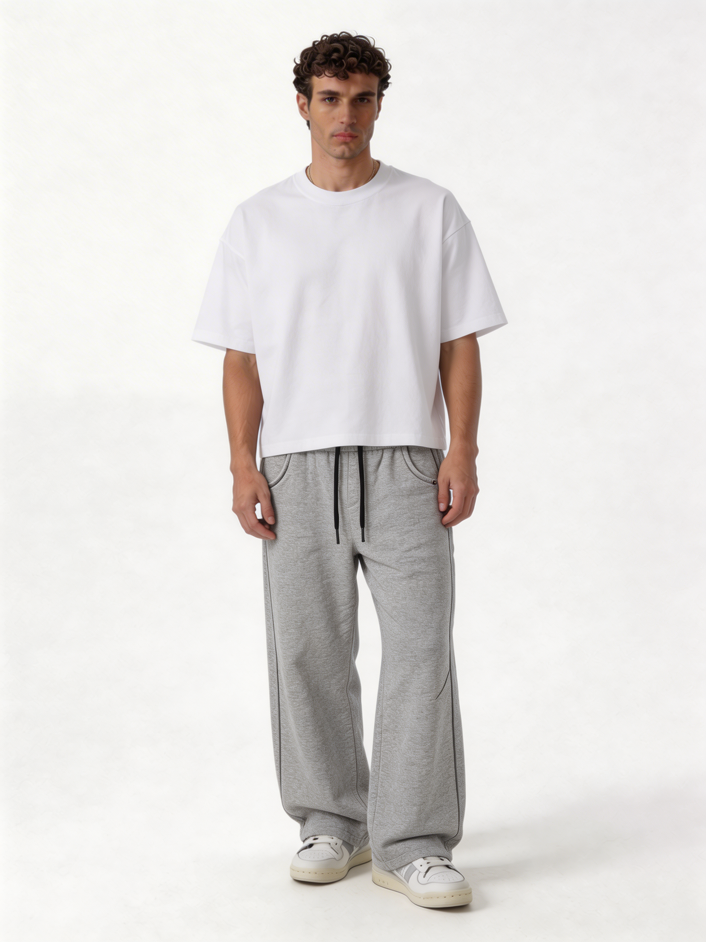 Relaxed Wide-Leg Panelled Cotton Blend Sweatpants - unbranded