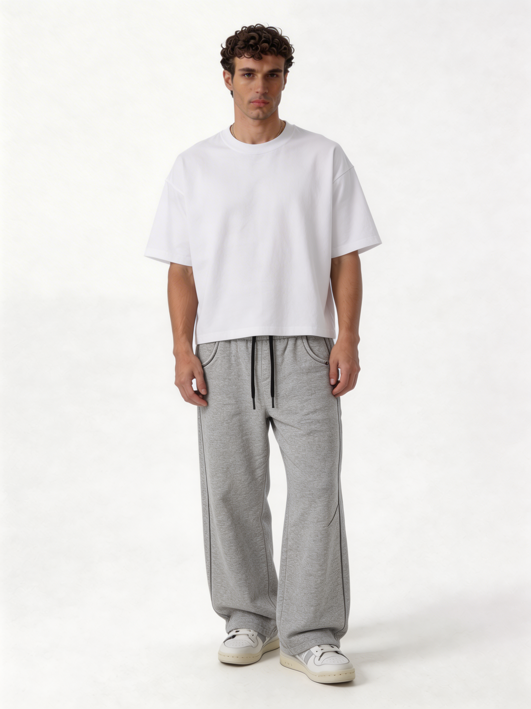 Relaxed Wide-Leg Panelled Cotton Blend Sweatpants - unbranded