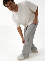 Relaxed Wide-Leg Panelled Cotton Blend Sweatpants - unbranded