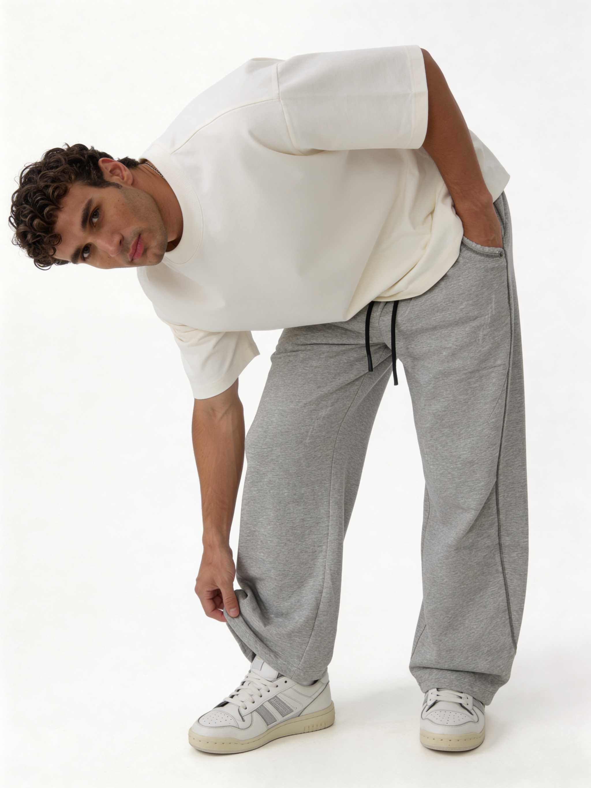 Relaxed Wide-Leg Panelled Cotton Blend Sweatpants - unbranded