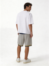 Relaxed Wide-Leg Spray-Effect Cotton Blend Sweatpants - unbranded