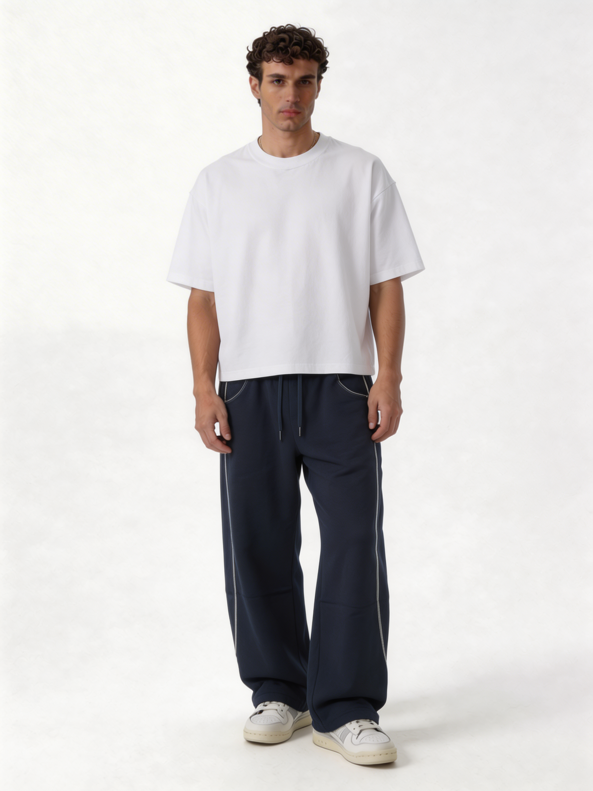 Relaxed Wide-Leg Panelled Cotton Blend Sweatpants - unbranded