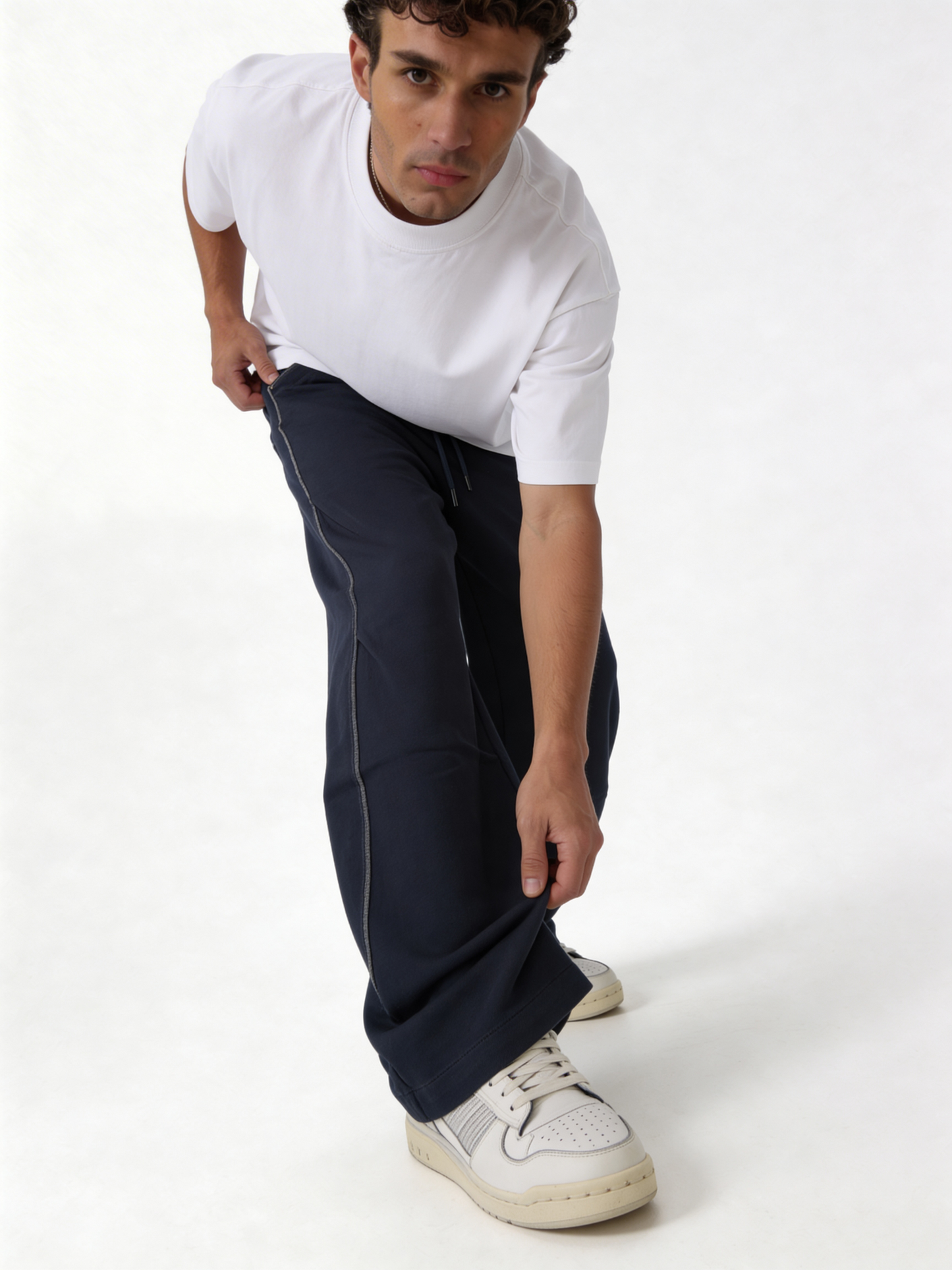 Relaxed Wide-Leg Panelled Cotton Blend Sweatpants - unbranded