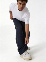 Relaxed Wide-Leg Panelled Cotton Blend Sweatpants - unbranded