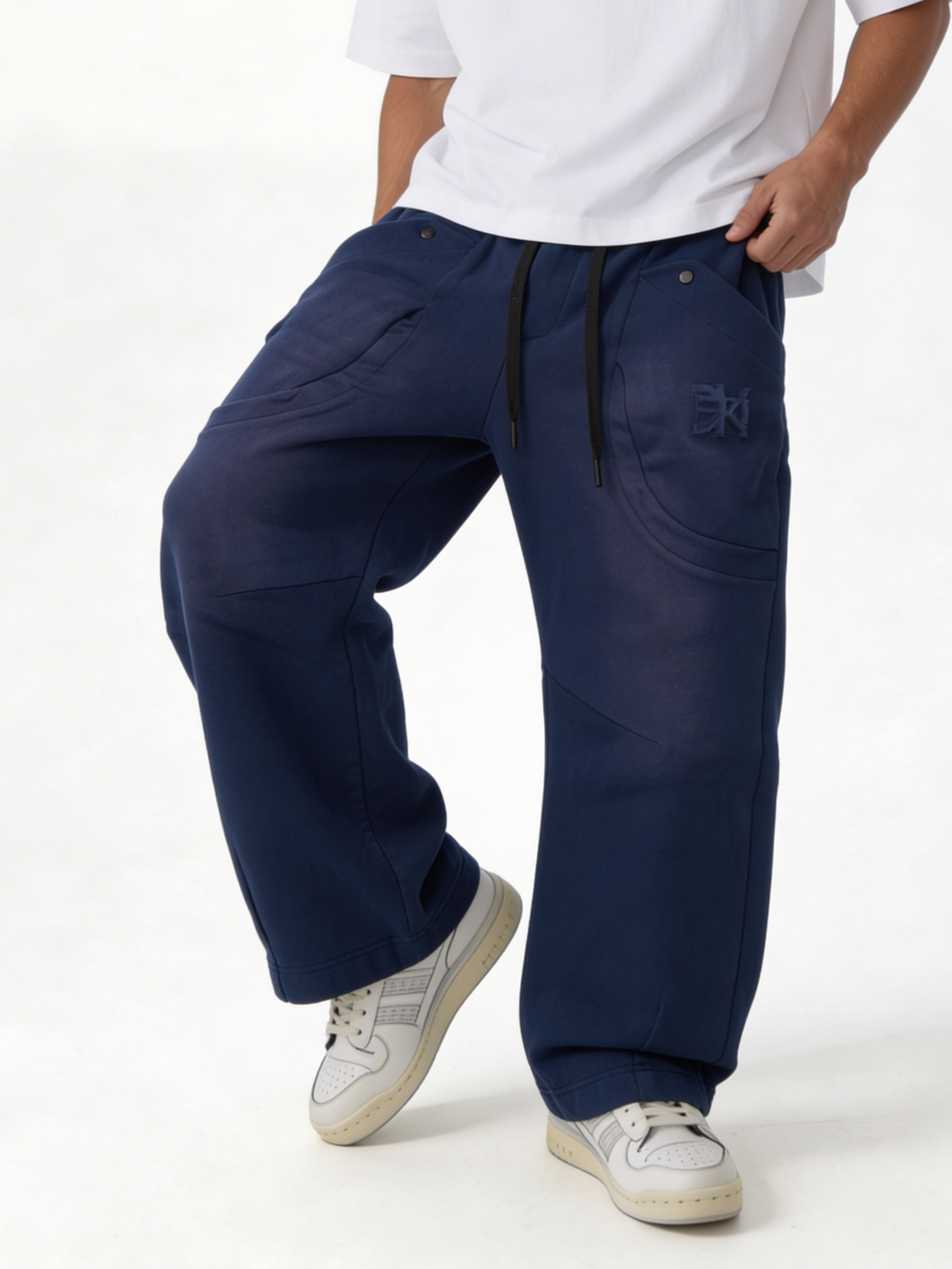 Relaxed Wide-Leg Panelled Cotton Blend Sweatpants - unbranded