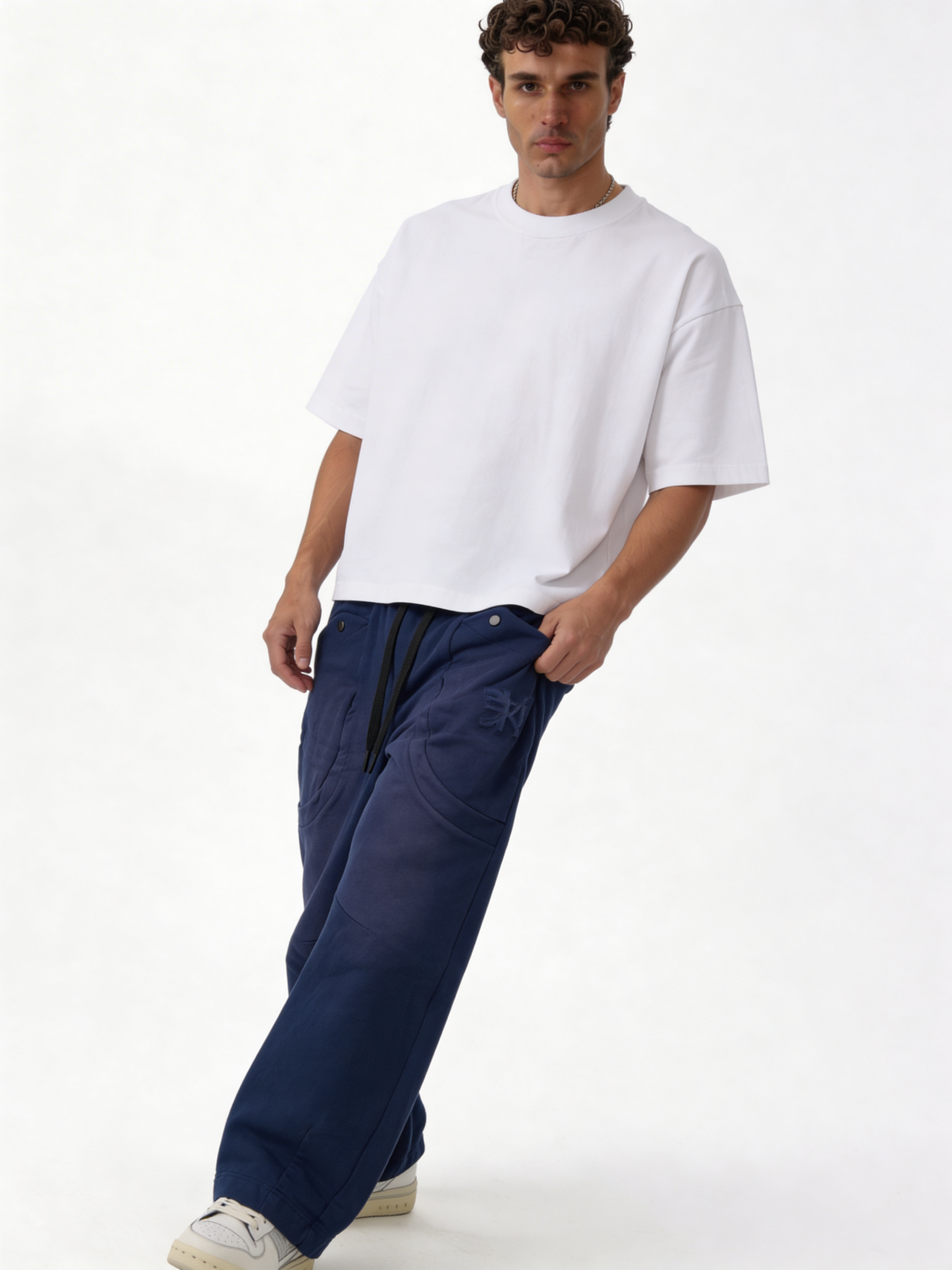 Relaxed Wide-Leg Panelled Cotton Blend Sweatpants - unbranded