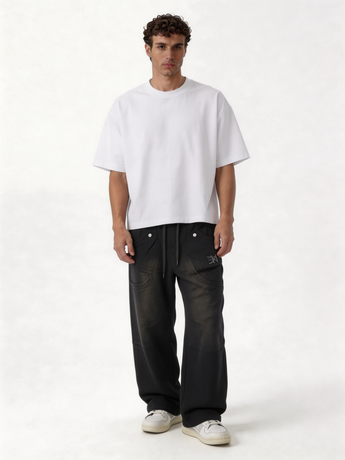 Relaxed Wide-Leg Panelled Cotton Blend Sweatpants - unbranded