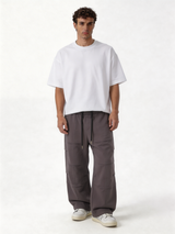 Relaxed Wide-Leg Multi-Panel Cotton Blend Sweatpants - unbranded