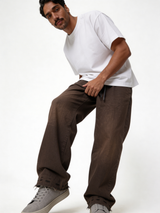 Relaxed Wide-Leg Distressed Cotton Canvas Trousers - unbranded
