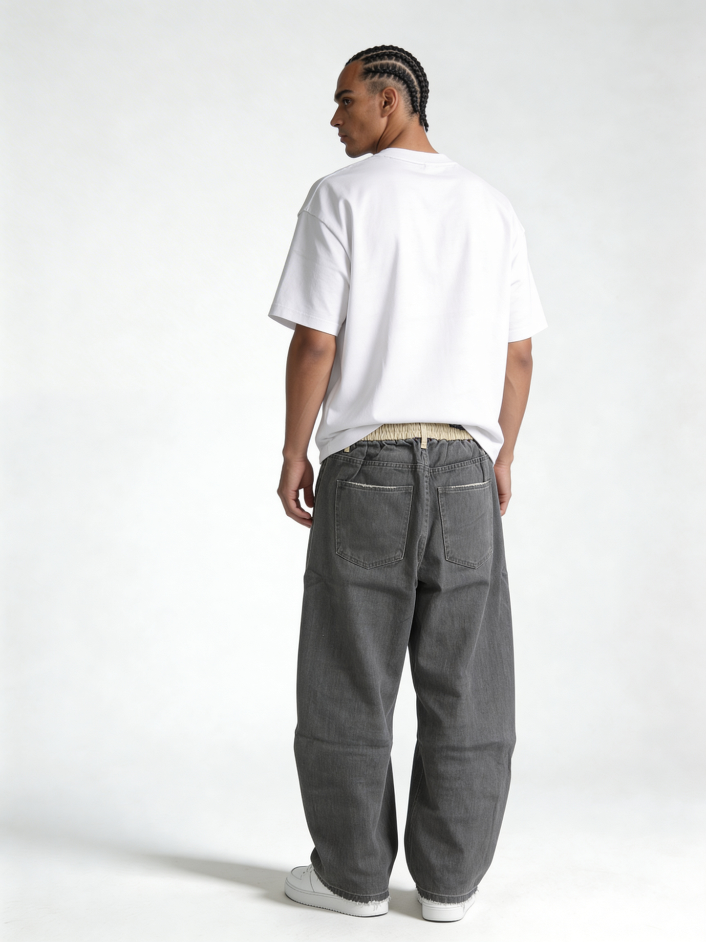 Relaxed Wide-Leg Distressed Cotton Denim - unbranded