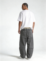 Relaxed Wide-Leg Distressed Cotton Denim - unbranded