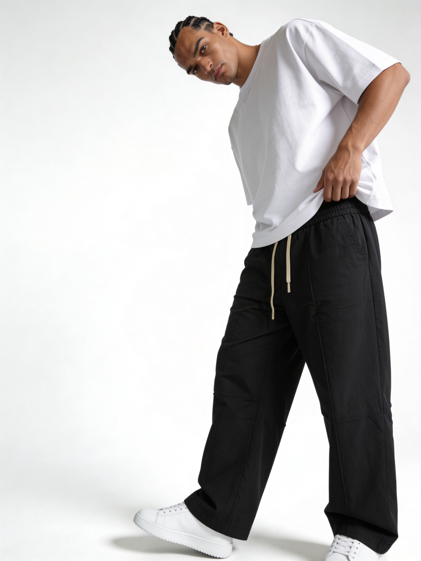 Relaxed Wide-Leg Panelled Technical Trousers - unbranded