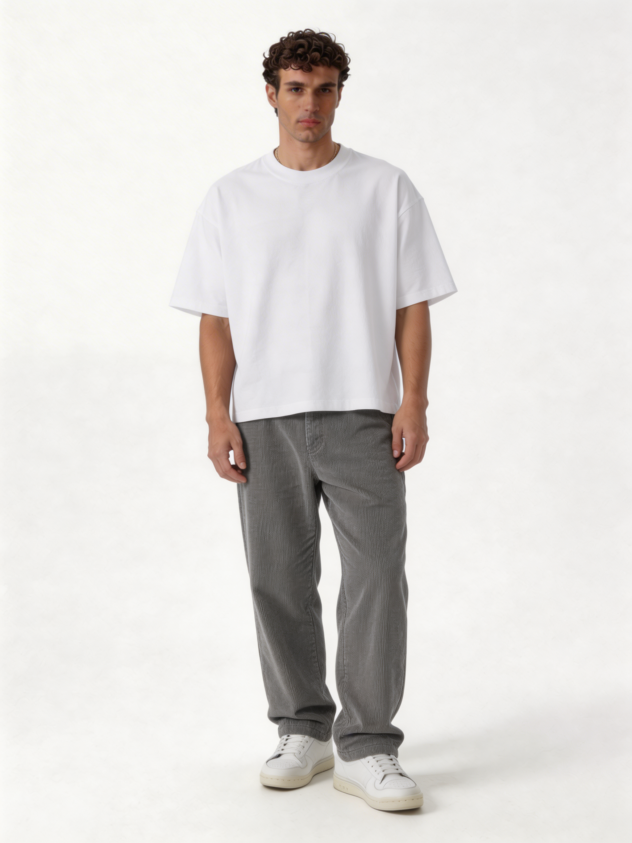 Relaxed Straight-Leg Corduroy Trousers - unbranded