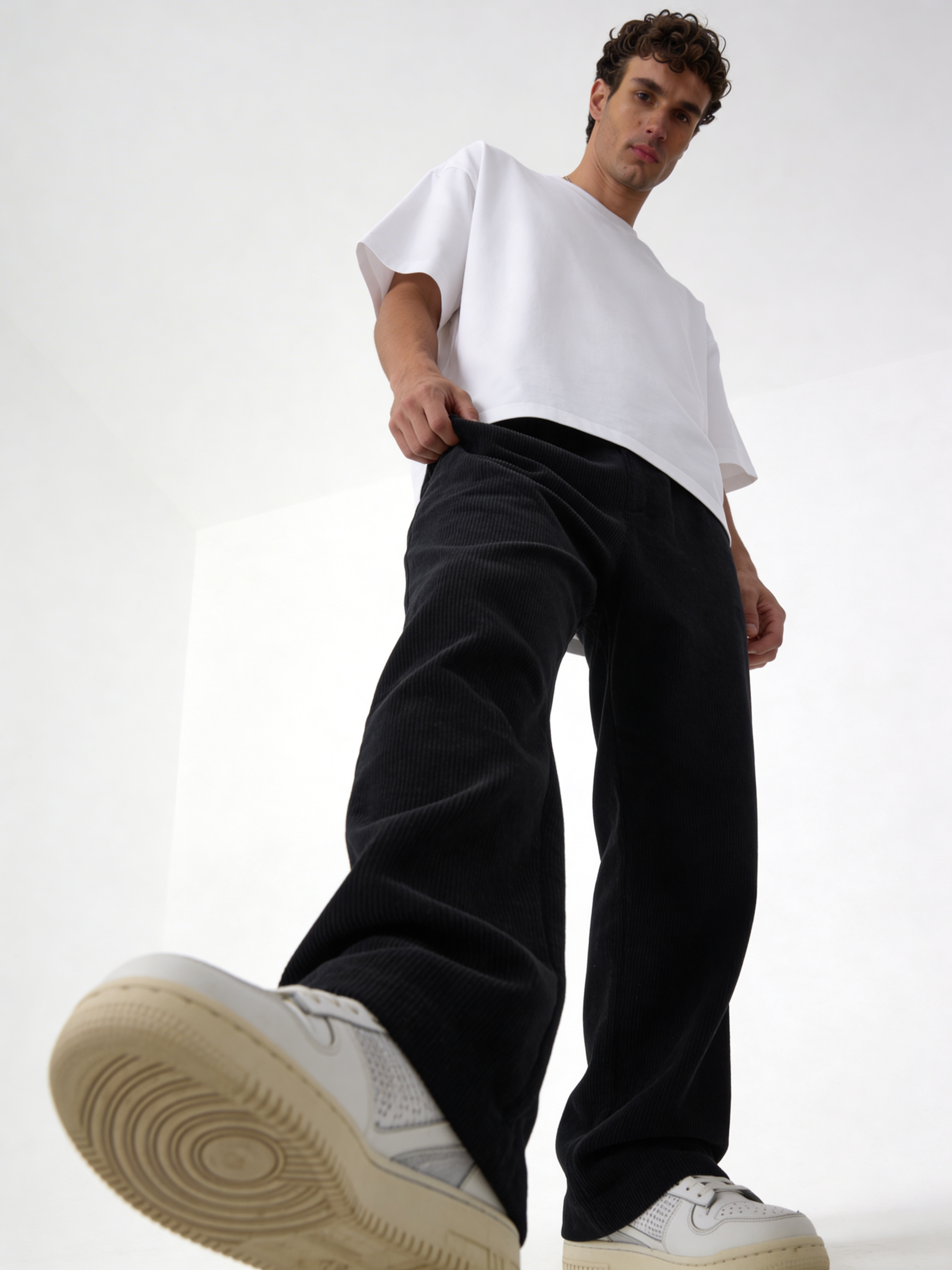 Relaxed Straight-Leg Corduroy Trousers - unbranded