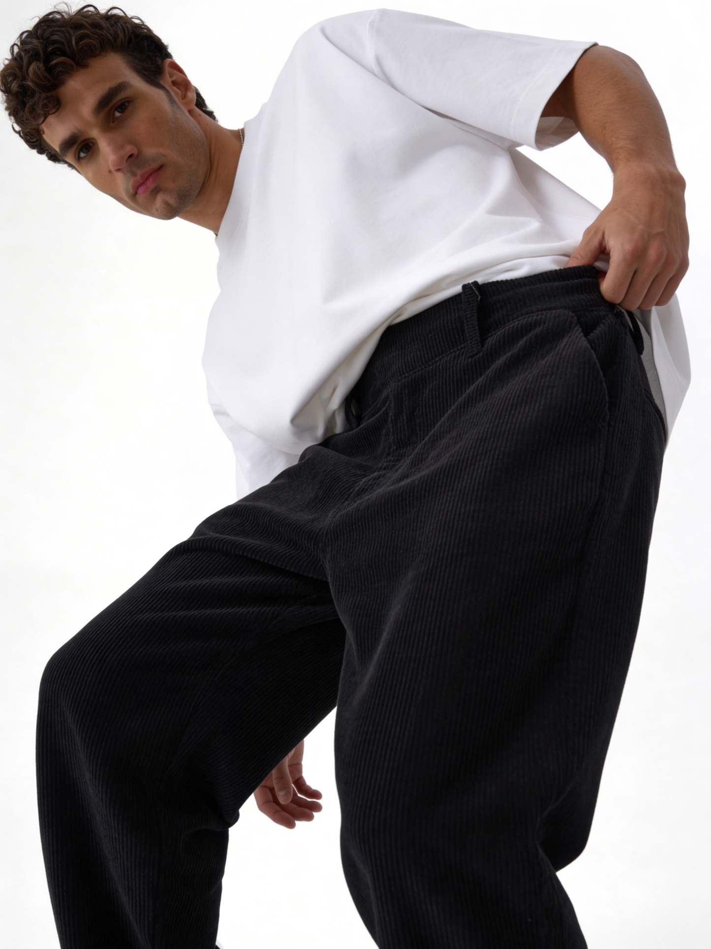 Relaxed Straight-Leg Corduroy Trousers - unbranded