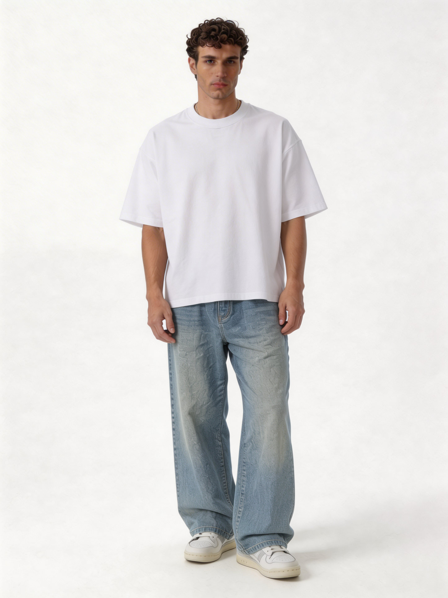 Oversized Rigid Cotton Baggy Jeans - DEHNM