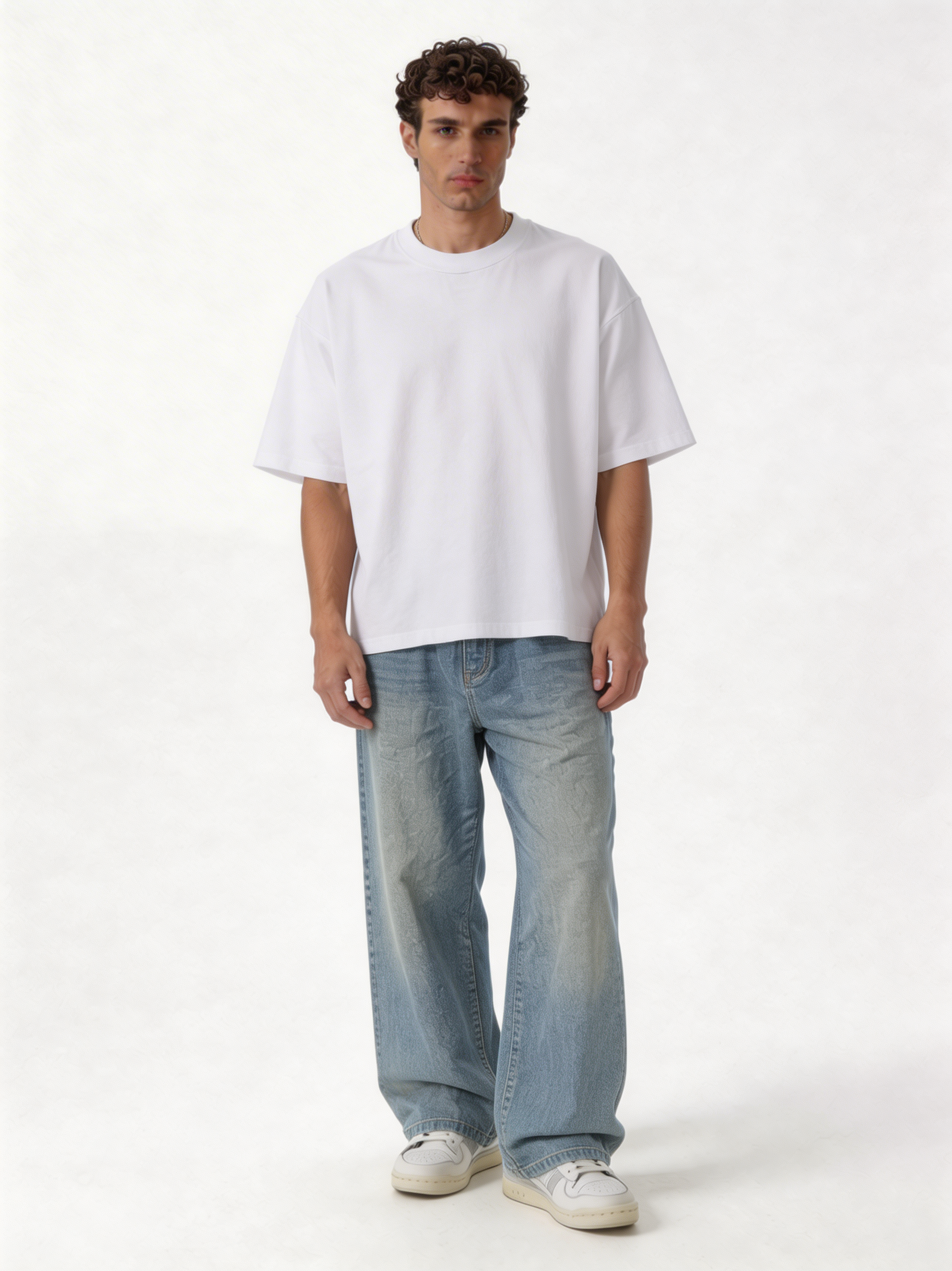 Oversized Rigid Cotton Baggy Jeans - DEHNM