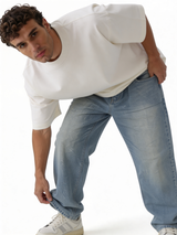 Oversized Rigid Cotton Baggy Jeans - DEHNM